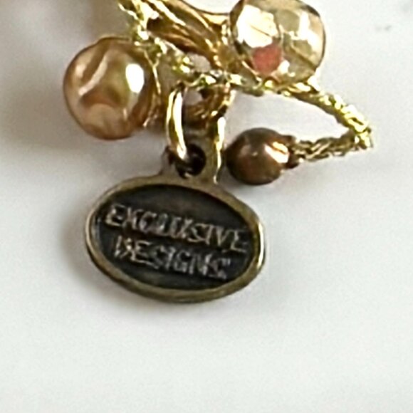 Ronit Nafshi Necklace, Gold Crystal & Pearl Beads, Handmade Israeli Design - Picture 5 of 7